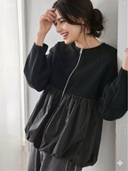 Melton X Waterproof Balloon Zipper Jacket - Black