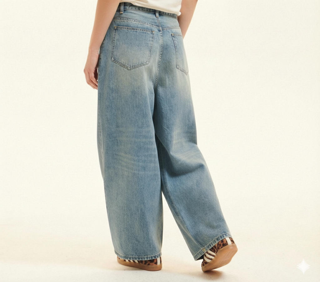 High Waist Harem Pants (Dirty Blue)