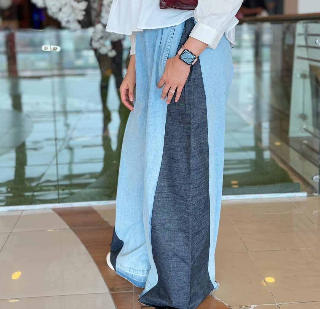 Two-Tone Wide leg pants