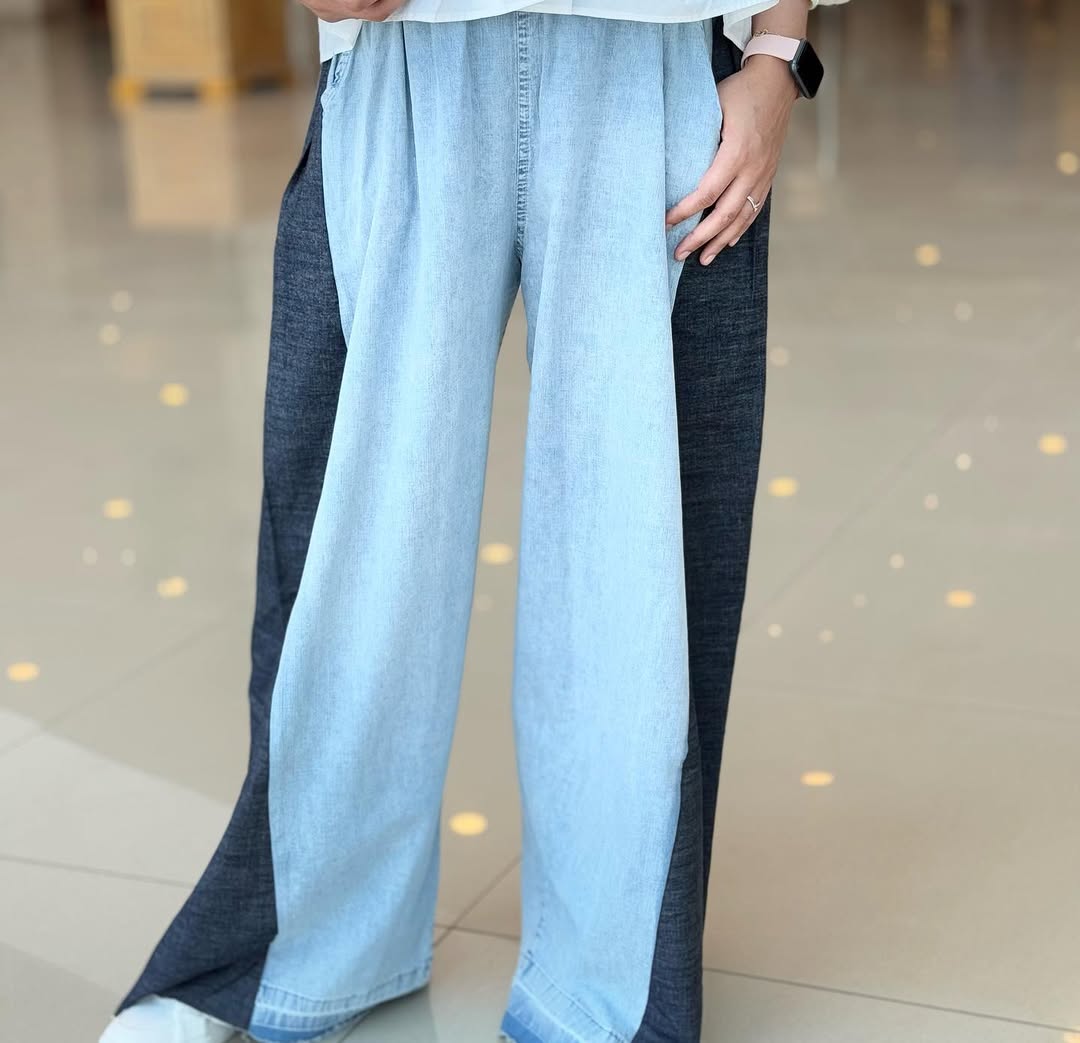 Two-Tone Wide leg pants