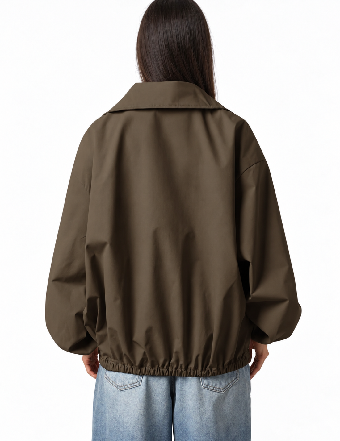 Light gbardine zipper jacket