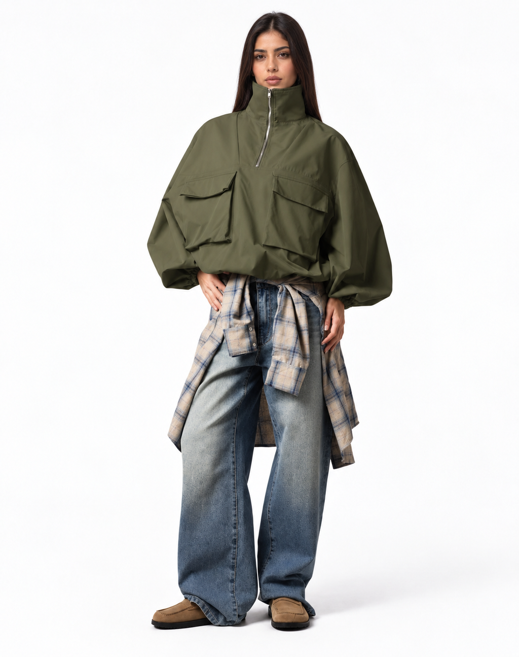 Light gbardine zipper jacket