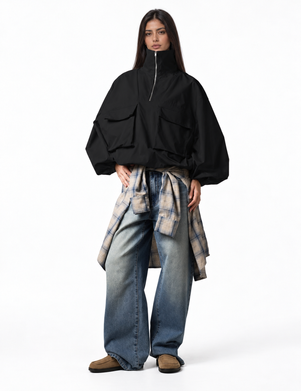 Light gbardine zipper jacket