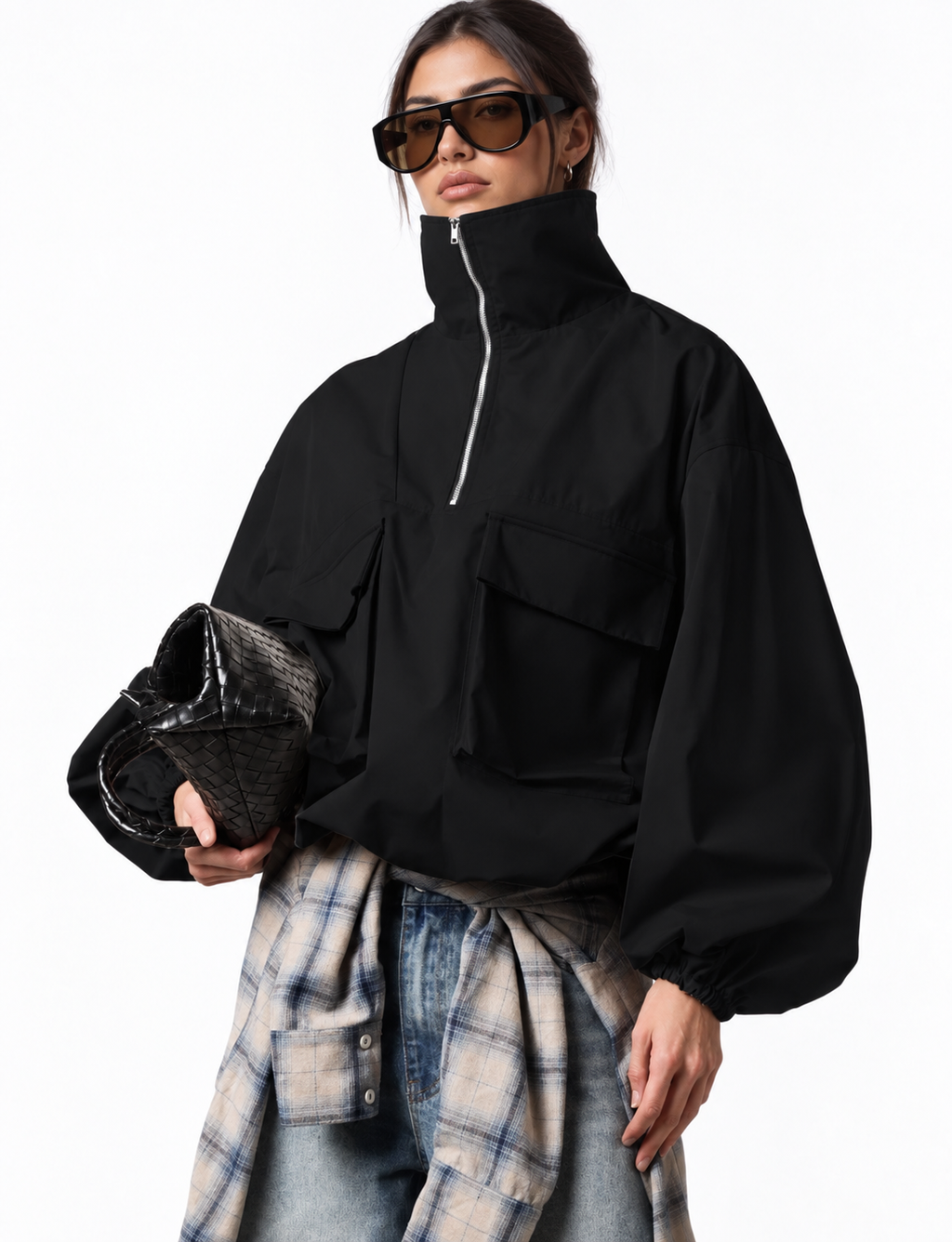Light gbardine zipper jacket