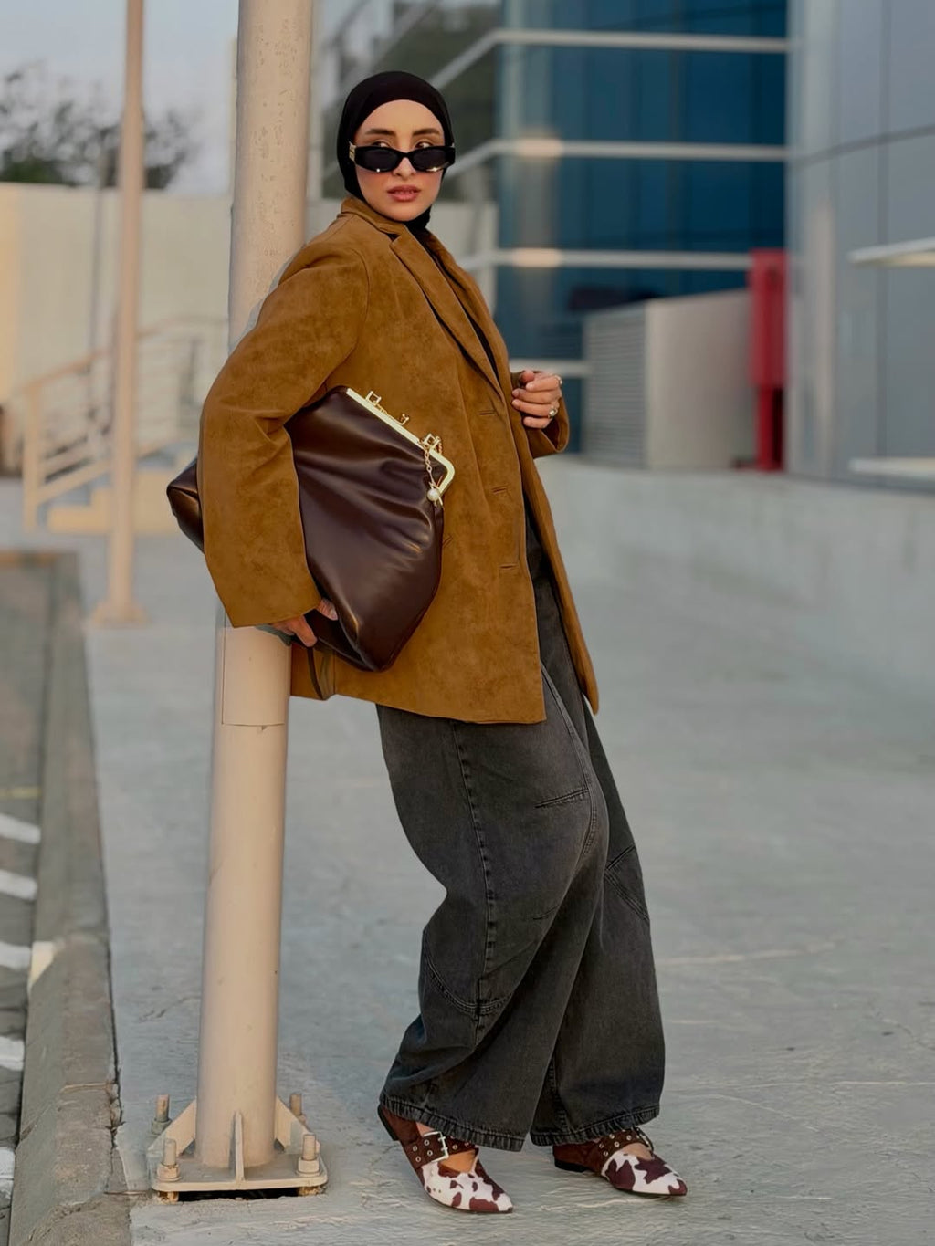 Oversized Barrel Pants Washed Black