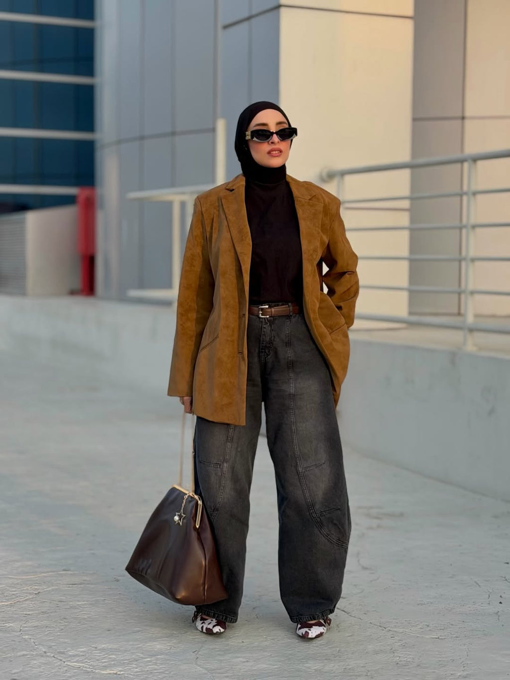 Oversized Barrel Pants Washed Black