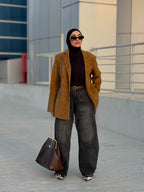 Oversized Barrel Pants Washed Black
