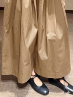 Cropped Leg Pleated Soft Pants Beige