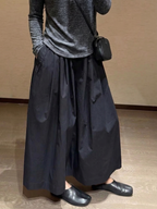 Cropped Leg Pleated Soft Pants