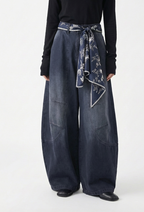 Oversized Barrel Pants Washed Black