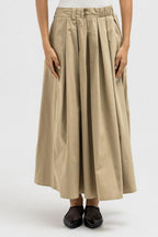 Light Pleated Gabardine Skirt