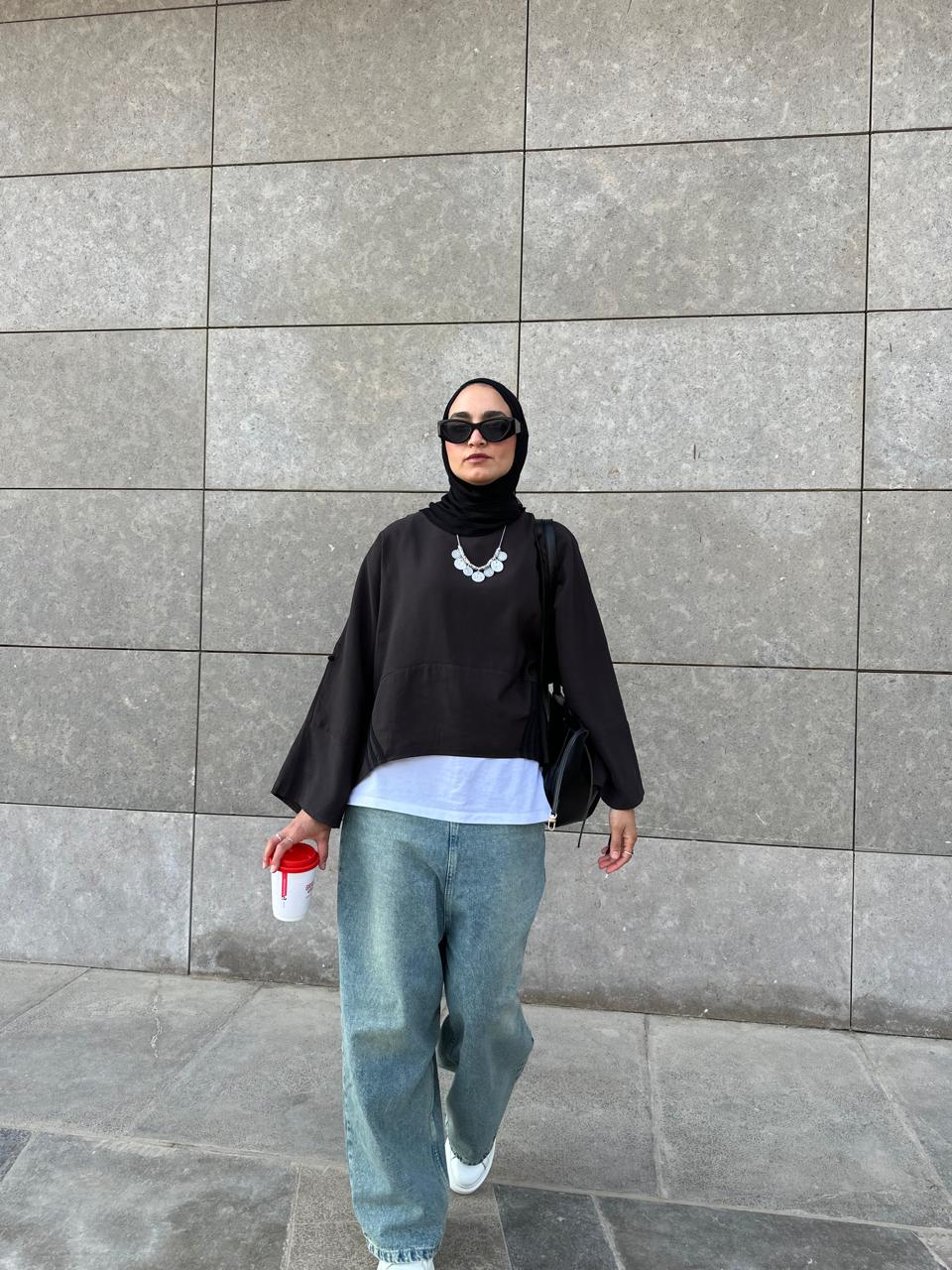 High Waist Harem Pants (Dirty Blue)