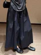 Cropped Leg Pleated Soft Pants