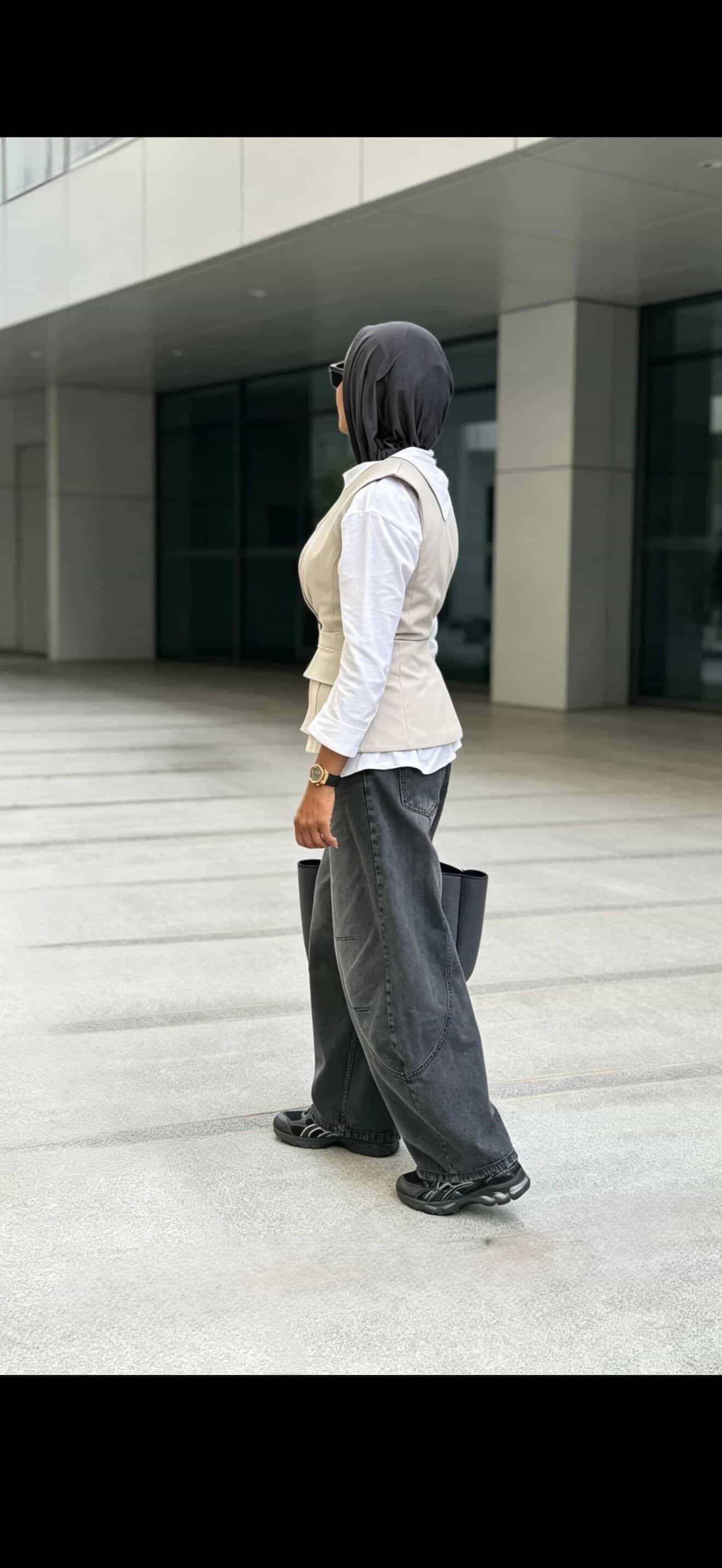 Oversized Barrel Pants Washed Black