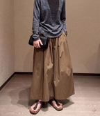 Cropped Leg Pleated Soft Pants Cafe
