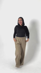 Wide Leg Soft Pants Black