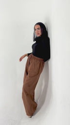 Parachute Elastic Leg Pants Matcha Green